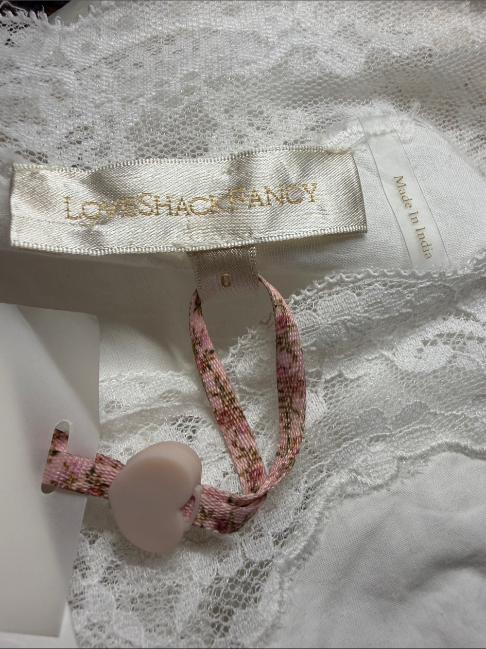 LoveShackFancy White Lace-Trim Vinca Midi Dress NWT - Picture 8 of 9